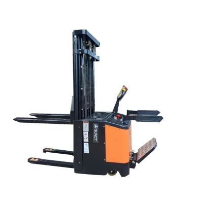 China Construction worksÂ   Full automatic hydraulic triple mast pallet stacker for 1 ton 2 ton mini forklift electric stacker for sale