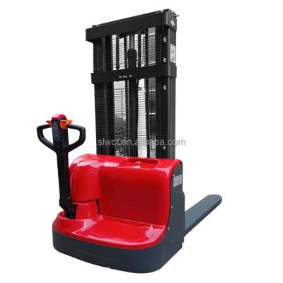 China Small Hotels Pallet Jack Battery Portable Stacker Electric Steel Hydraulic Forklift for sale