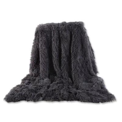 China Factory wholesale price durable double layer solid color plush faux fur super soft mink blanket for sale