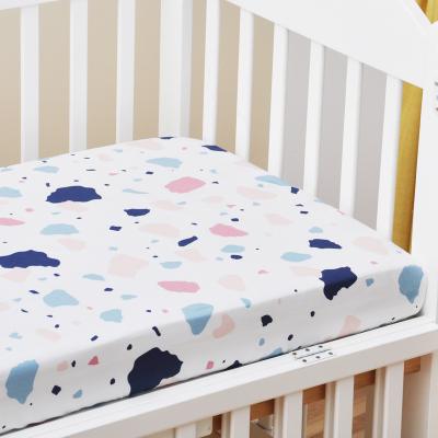 China Sustainable Factory Customized Logo Printing Cotton Fitted Sheet Infant Fitted Sheet For Baby for sale