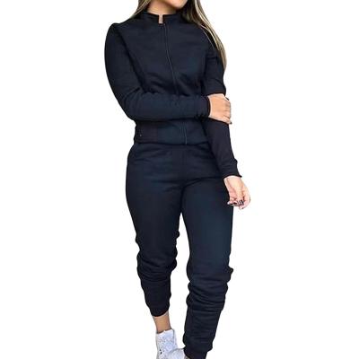 China Wholesale Antibacterial Black Joggers Tracksuit Ladies Sweat Suits Women Loose Sweat Suits Women With Zipper for sale