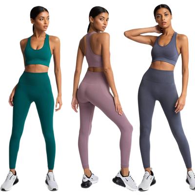 China Breathable Wholesale Gym Sportswear Fitness Women Suit Women Fitness Sportswear Yoga Wear Jumpsuit Women Running Set for sale