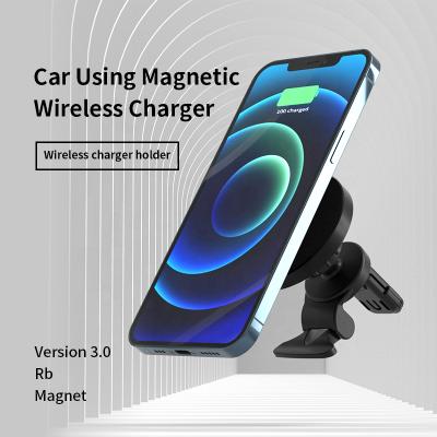 China Hot Selling Car 15w Mobile Phone Charger 360 Rotate Magnetic Wireless Phone Holder Fast Charging Wireless Charger for sale