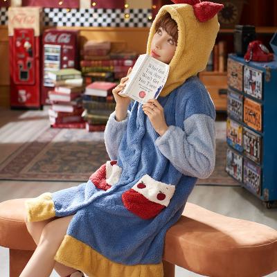 China QUICK DRY Women's Autumn Winter Nightwear Fleece-Lined Thickened Plush Bathrobe Flannel Pajamas Homewear Pajamas for sale