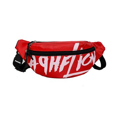 China Water Proof Fashion Personality Chest Bag Letter Printing Couples Waist Bag for sale