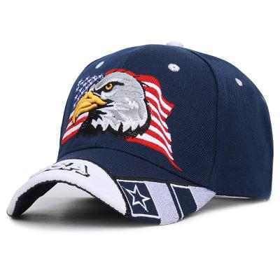 China Best Price Top Quality Eagle Embroidered Baseball Cap American Flag Hat Sun Visor Cotton Curved Brim Camouflage Hat for sale