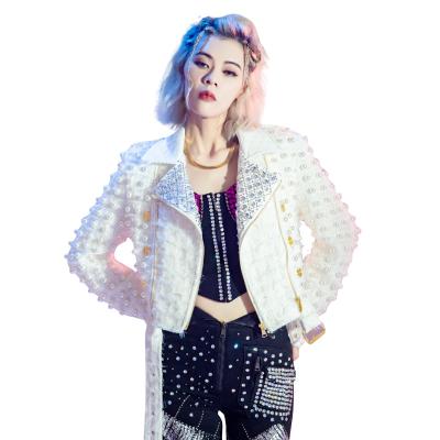 China Autumn New Punk Rock Wool Spring Anti-wrinkle clothing fashion graffiti rivet long sleeve All-matching retro jacket coat 20 for sale