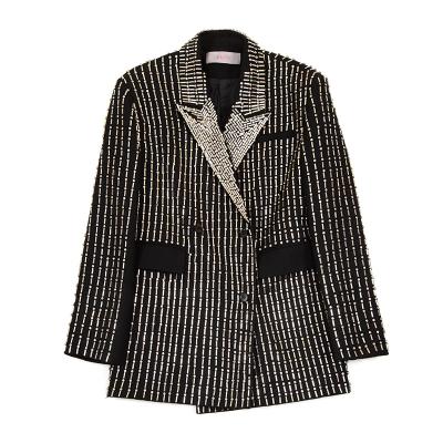 China 2021 Fashion Original Design Street Plus Size Anti-wrinkle Outwear Wear Nign Club Women's Jackets Beading Women's Blazer for sale