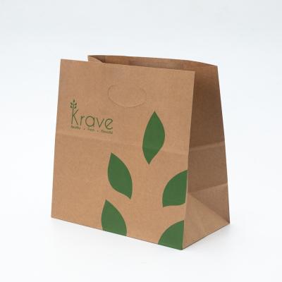 China Recyclable Die Cut Paper Bag Wholesale Accept Custom Food Paper Bag Brown Kraft Paper Bread Bag for sale