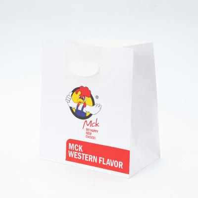 China Wholesale Recyclable Die Cut Handle Clothes Kraft Paper Bags White Kraft Paper Logo Custom Paper Bag for sale