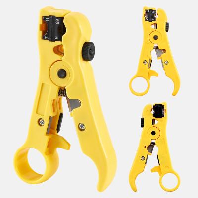 China ABS CATV RG11 RG6 Core Wire Cutter Coaxial Cable Plastic Rotary Stripping Hand Tool for sale