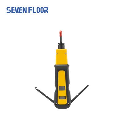 China RJ45 Hardware Network Hardware Yellow Rubber Grip Crown Easy Impact Punch Down Tool for sale