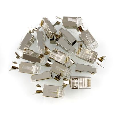 China High Quality CAT7 Phone RJ45 Shielded Gold Contact Male Connector For 8P8C for sale