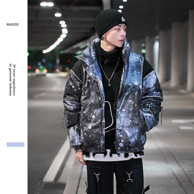 China New Viable Style Printed Cotton Coat Men Winter Coat Thick Stand Collar Jacket for sale