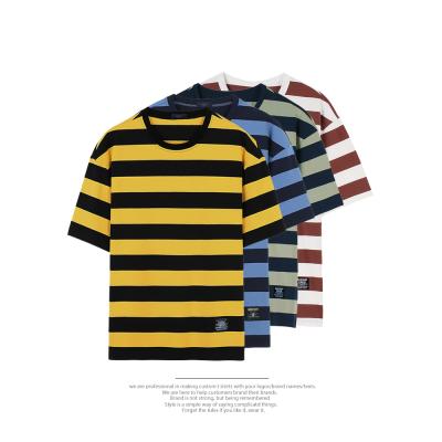 China Anti Shrink Factory Cheap T Shirts Wholesale Custom Made Mens Striped T Shirt for sale