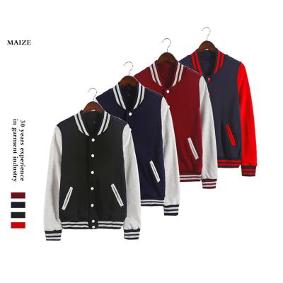 China Breathable Men Winter Jacket Button Bomber Coat Custom Thicken Baseball Jacket for sale