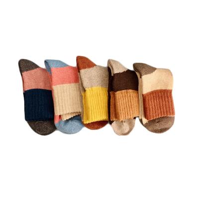 China Antibacterial New Products Japanese Style Korean Fashion Knitted Women Camel Wool Warm Colorful Socks for sale