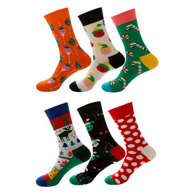 China Cmax Santa Gingerbread Cartoon Jacquard Green 80% Cotton Socks QUICK DRY Unisex Christmas for sale