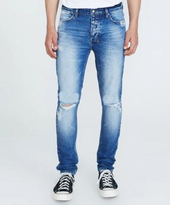 China Classic skinny fit men's jeans features QUICK DRY rips slim fit men's jeans distressed jeans with rips for sale