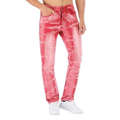 China Wholesale QUICK DRY mens straight dye tie jeans bleached jeans for men for sale