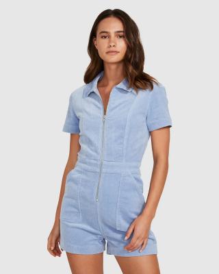 China Newest Fashion Women Ladies Corduroy Overalls Summer QUICK DRY Short Sleeve Overalls for sale