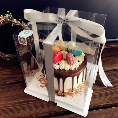 China Cake Box Wedding Gift Box Packaging 12 Plastic X12 4 6 8 10 Inch Large Transparent Recyclable X 6 Cake Boxes for sale