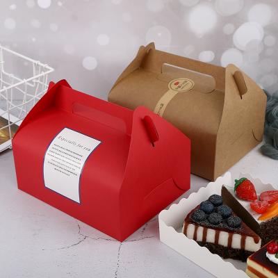 China Recycled Materials Packaging Paper Box Cupcakes Cake Boxes Food Grade Muffin Cake Box Small Foldable Design With Handle for sale