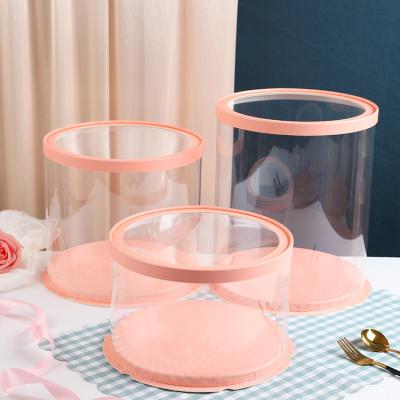 China Recyclable Custom 4 6 8 10 12 16 Inch Clear Transparent Round Cake Box For Party for sale