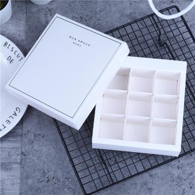 China Recyclable Custom Food Paper Cardboard Logo Printing Logo Packaging Cookie Baking Sweet White Gift Chocolate Box With Insert for sale