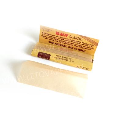 China Recycled Materials Paper R.a.w Classic Rolling King Size Natural Unrefined Slim 110mm Rolling Papers, Brown, 24 Booklets Per Box for sale