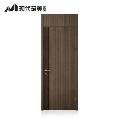 China Black Plywood Silent Indoor Soundproof Indoor Room PVC Walnut Sound Insulation Walnut Color Wooden Door for sale