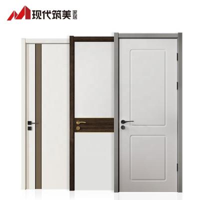 China PVC MDF Swing Water Resistant Sound Insulation Soundproof Bathroom Silent Kitchen Wooden Interior Glass Bedroom Doors for sale