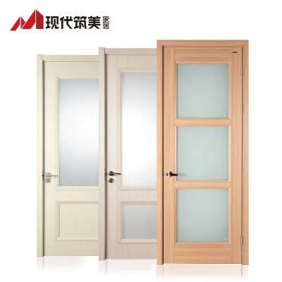 China MDF PVC Wooden Interior Doors Waterproof Silent Glass Bedroom Kitchen Waterproof Silent Glass Doors for sale