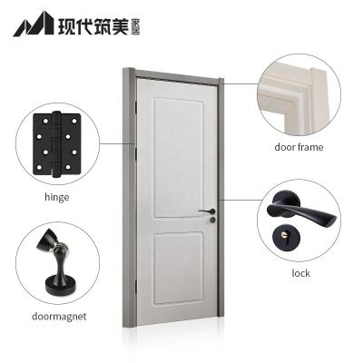 China Soundproof Modern Sound Insulation Designs Water Resistant Silent Interior Plywood MDF PVC Wooden Interior Door for sale