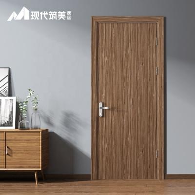 China EUROPEAN Single Swing Plywood Soundproof Waterproof Hard Solid Imported PVC Wood Interior Main Doors for sale