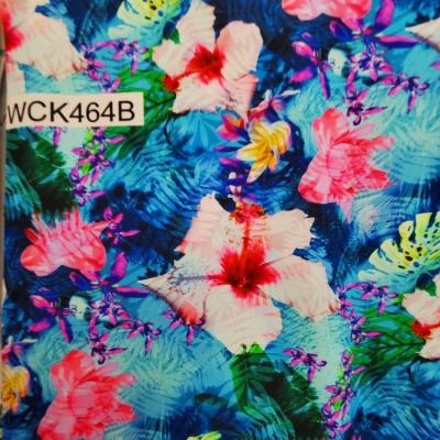 China Stretch Fashion Java Flower Dress Satin Floral Printed Fabrics Foil Halloween Fabric Custom Printing for sale