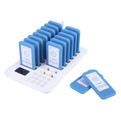 China Restaurant Pager System 16 Pager Set Restaurant Cafe Hotel Club New Design with Vibration Flashing and Buzzer Wireless Service Calling System for sale