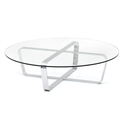 China Adjustable Modern Luxury Gold Coffee Table Living Room Furniture Stainless Steel (Other) Round Glass Coffee Tables for sale