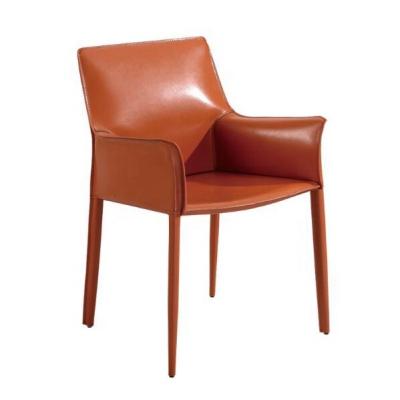 China Nordic Customized Saddle Leather (Other) Modern Living Room Adjustable Dining Chairs Design Restaurant Hotel Armchair Dining Chair for sale