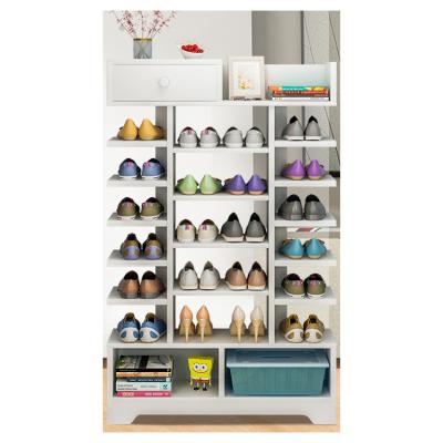 China Save Space White Tree Shape Cabinet MFC 50 Pair Shoe Rack For Shoe Shop for sale