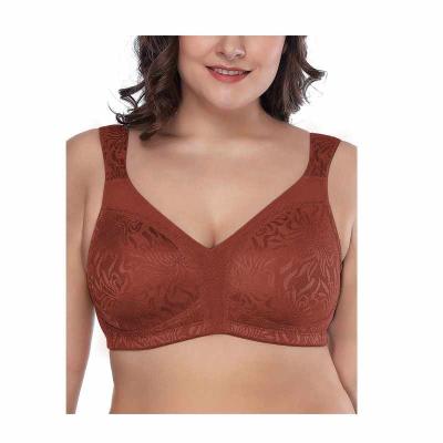 China Sewel Women Busty Ladies Full Figure Minimizer Wire Free Bra Comfortable Antibacterial Support Decorated Lace Thousands Designs for sale