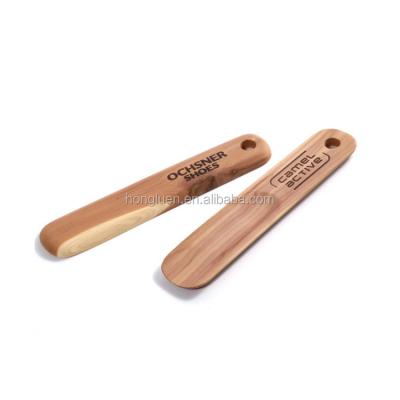 China Eco - Friendly Natural Bamboo Wooden Short Long Handle Shoe Horn With Custom Logo for sale