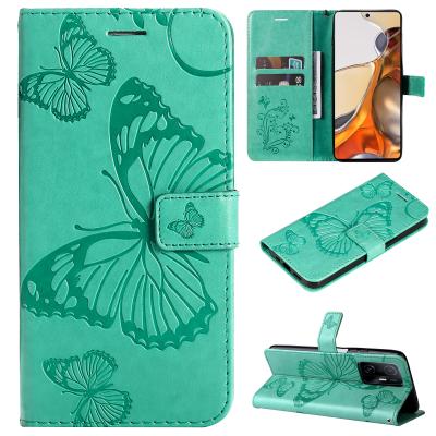 China NEW Shockproof For Xiaomi 11T Pro Case Butterfly 11T Embossed PU Leather Case For Redmi Note11Pro 5G Flip Wallet Leather Case for sale