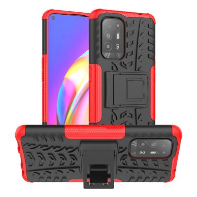 China Anti-drop cell phone case 2 in 1 hard PC hybrid tpu case for OPPO F19 Pro+/A94 5G/Reno 5Z 5G rugged shockproof phone cover for sale