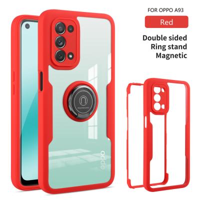 China Anti-drop Rugged Shockproof Phone Case For OPPO A93 5G/A94 5G/A74 4G 360 Ring Phone Back Cover TPU+PC Metal Ring Cover for sale