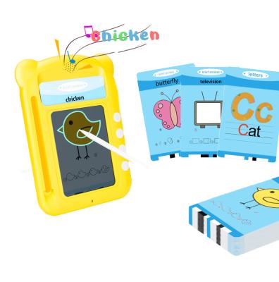 China Educational Kindergarten Toys Children Early Educational Intelligent Electric Words Reading English Teaching Machine With Drawing Function for sale