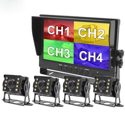 China Waterproof Truck 4CH Cam AHD 1280x720P 10.1 Inch IPS Bus Vehicle DVR Recorder Monitor With 4 Channels for sale