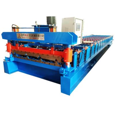 China Hydraulic Oil Automatic Working Trapezoidal Sheeting Panel Roll Forming Machine Aluminum Wall Panel Roll Forming Machine for sale