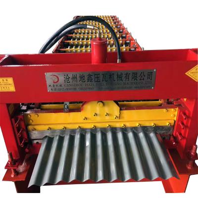 China Building Material Shops Roof Tile Metal Corrugated Sheet Roll Forming Machine for sale