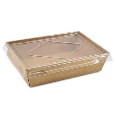 China Disposable Biodegradable Compostable Paper Packaging Box Fruit Salad Cardboard Take Out Lunch Box With Lids for sale